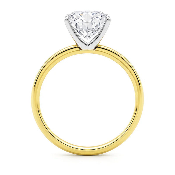 5 Carat Cushion Lab Grown IGI G/VS1 Diamond Solitaire Ring in 14K Yellow Gold