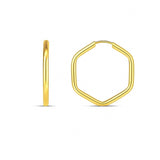 14k Yellow Gold Endless Hexagon Hoop Earrings thumbnail 1