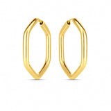 14k Yellow Gold Endless Hexagon Hoop Earrings thumbnail 2