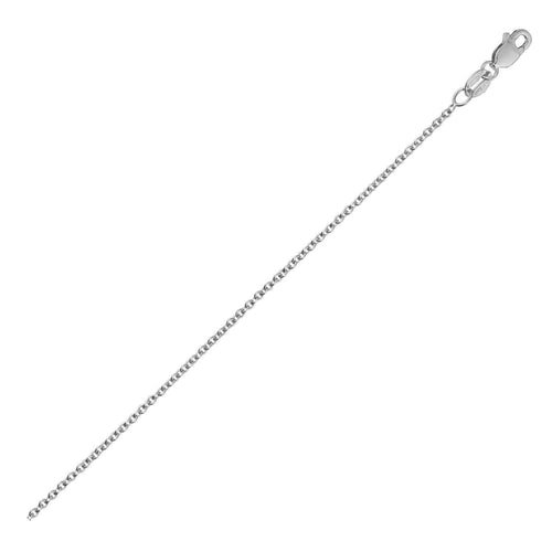 14k White Gold Round Cable Link Chain (2.4 mm)