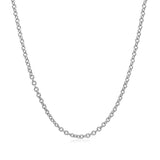14k White Gold Round Cable Link Chain (2.4 mm) thumbnail 2