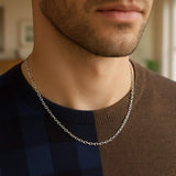 14k White Gold Round Cable Link Chain (2.4 mm) thumbnail 5