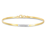 14K Yellow Gold Omega Diamond Bar Bracelet thumbnail 2