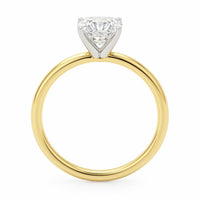2 Carat Cushion Lab Grown IGI G/VS1 Diamond Solitaire Ring in 14K Yellow Gold