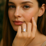 3 Carat Radiant Lab Grown IGI G/VS1 Diamond Solitaire Ring in 14K Yellow Gold thumbnail 5
