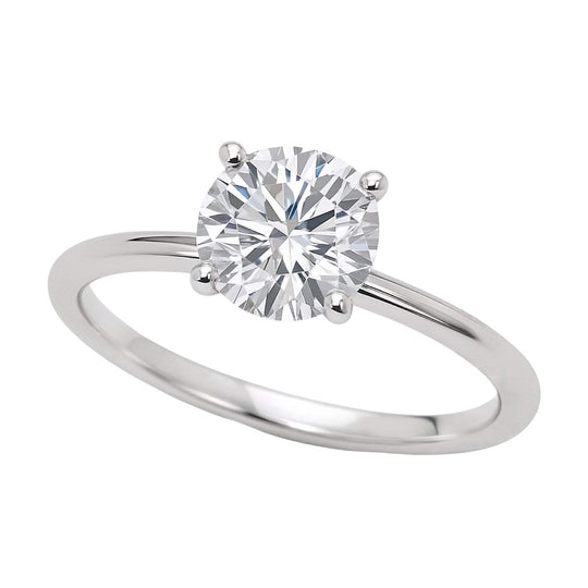 925 sterling silver ring with 1 round diamond solitaire stone