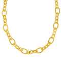 14K yellow gold necklace with large flat oval links at 7.90 mm width