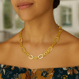 Large Flat Oval Link Necklace in 14K Yellow Gold (7.90 mm) thumbnail 3
