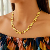 Large Flat Oval Link Necklace in 14K Yellow Gold (7.90 mm) thumbnail 4
