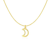 14k Yellow Gold Necklace with Moon