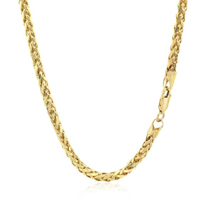 14k Yellow Gold Diamond Cut Round Franco Chain (3.20 mm)