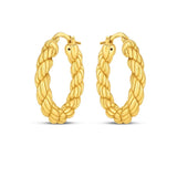 14k Yellow Gold Rope Hoop Earrings thumbnail 2