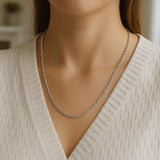 14k White Gold Diamond Cut Cable Link Chain (2.60 mm) thumbnail 7