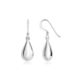 925 sterling silver polished puffed teardrop dangle earrings