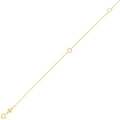 14K yellow gold mini initial O bracelet on a fine cable chain