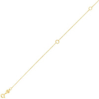 14K Yellow Gold Mini Initial O Bracelet