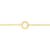 14K Yellow Gold Mini Initial O Bracelet thumbnail 3
