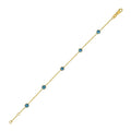 14K yellow gold station bracelet with blue topaz stones