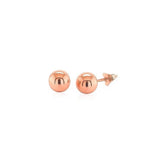 Classic Round Stud Earrings in 14k Rose Gold (7.00 mm) thumbnail 2