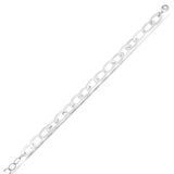 Sterling Silver Rhodium Plated Italian Oval Link Bracelet (8.70 mm) thumbnail 1