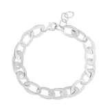 Sterling Silver Rhodium Plated Italian Oval Link Bracelet (8.70 mm) thumbnail 2