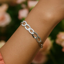 Sterling Silver Rhodium Plated Italian Oval Link Bracelet (8.70 mm)