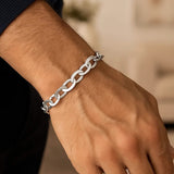 Sterling Silver Rhodium Plated Italian Oval Link Bracelet (8.70 mm) thumbnail 5