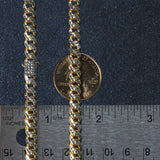 14k Yellow Gold White Pave High Polish Modern Lite Miami Cuban Chain (6.50 mm) thumbnail 4