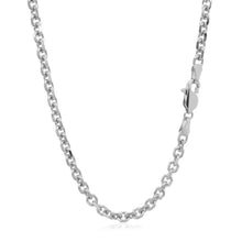 14k White Gold Diamond Cut Cable Link Chain (3.70 mm)