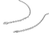 14k White Gold Diamond Cut Cable Link Chain (3.70 mm) thumbnail 4