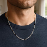 14k White Gold Diamond Cut Cable Link Chain (3.70 mm) thumbnail 6