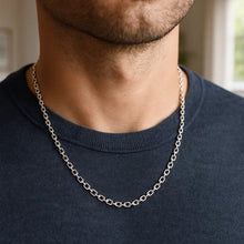 14k White Gold Diamond Cut Cable Link Chain (3.70 mm)