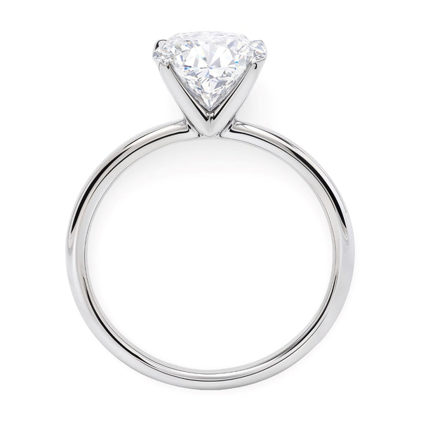 3 Carat Oval Lab Grown IGI G/VS1 Diamond Solitaire Ring in 14K White Gold