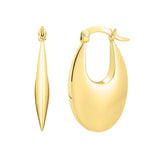 Creole Oval Hoop Earrings in 14K Yellow Gold thumbnail 2