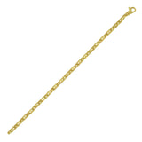 14K yellow gold rectangular railroad link bracelet, 7.00 mm wide thumbnail 1