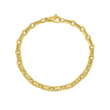 14K Yellow Gold Rectangular Railroad Link Bracelet (7.00 mm) thumbnail 2