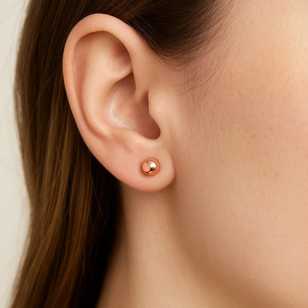 14k Rose Gold Ball Style Stud Earrings (4mm)