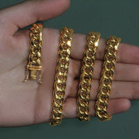 14k Yellow Gold Semi Solid Miami Cuban Chain (9.10 mm)