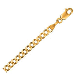 14k Yellow Gold Solid Curb Chain (3.20 mm) thumbnail 1
