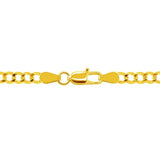 14k Yellow Gold Solid Curb Chain (3.20 mm) thumbnail 3