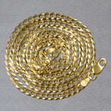 14k Yellow Gold Solid Curb Chain (3.20 mm) thumbnail 4