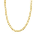10K yellow gold diamond cut square link necklace with April diamond accents