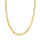 10K yellow gold diamond cut square link necklace with April diamond accents thumbnail 1
