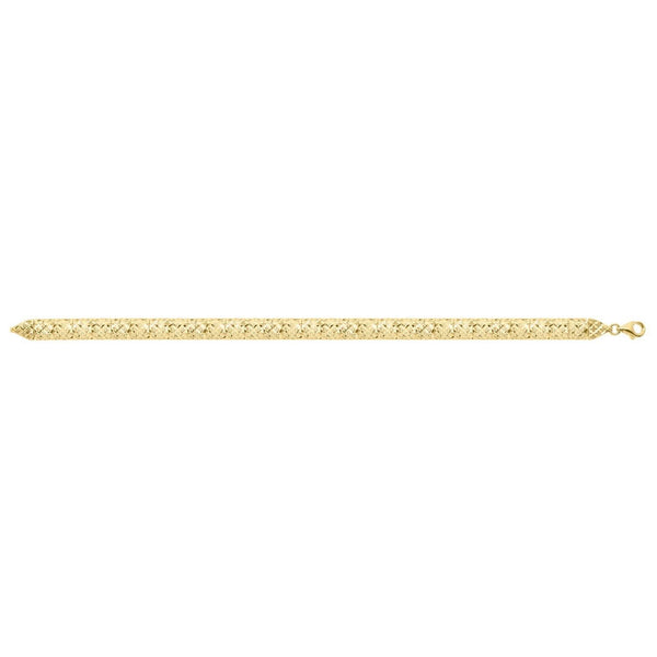 10K Yellow Gold Diamond Cut Square Link Necklace