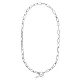 Sterling Silver Rhodium Plated Paperclip Toggle Necklace thumbnail 2