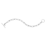 Sterling Silver Rhodium Plated Paperclip Toggle Necklace thumbnail 3