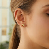 14k Yellow Gold Virgo Stud Earrings thumbnail 3