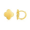 14K yellow gold clover stud earrings with polished four-petal design