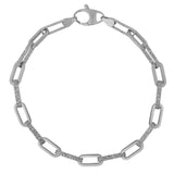14k White Gold Diamante Paperclip Chain Bracelet (4.00 mm) thumbnail 2