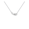 14K white gold circle pendant necklace with round diamond stones and cut-out